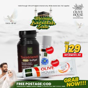 Tocotrienols Softgel + Calm & Comfort Oil + Ubat Gigi Garam Bukit